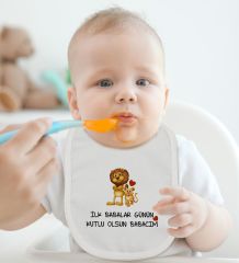 BK Kids İlk Babalar Günü Tasarımlı Bebek Body Zıbın ve Mama Önlüğü Hediye Seti - Model 3