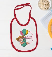BK Kids Tiizesinin Kızçesi Tasarımlı Kırmızı Bebek Body Zıbın ve Mama Önlüğü Hediye Seti-1