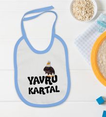 BK Kids Yavru Kartal Tasarımlı Mavi Bebek Mama Önlüğü-1