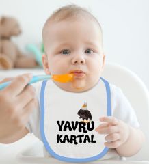 BK Kids Yavru Kartal Tasarımlı Mavi Bebek Mama Önlüğü-1