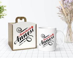 Kişiye Özel Ahşap Kutuda Anneler Günü Temalı Annelerin Annesi Tasarımlı Beyaz Kupa Bardak-1