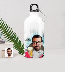 Kişiye Özel Şerefe Karikatürlü Metal Suluk (500 ml.) 1