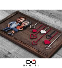 BK Gift Özel Yapım Kabartma Figür Temalı Karikatür Çiftler Meşe Ağacı Ahşap Tablo, Sevgililer Günü Hediyesi, Yıl Dönümü Hediyesi, Ev Hediyesi-7