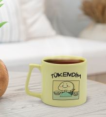 BK Gift Pastel Sarı Middle Kupa Bardak, Arkadaşa Hediye, Ev Hediyesi, Doğum Günü Hediyesi, Ofis Hediyesi-8