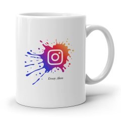 Kişiye Özel Instagram Beyaz Kupa Bardak - 1