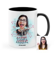 Kişiye Özel Canım Annem Karikatür Siyah Kupa Bardak