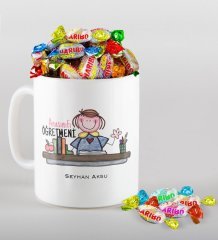 Kişiye Özel Anasınıfı Öğretmeni Kupa ve Haribo Şeker Hediye Seti-3