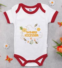 BK Kids Babamın Kızçesiyim Tasarımlı Kırmızı Bebek Body Zıbın-1