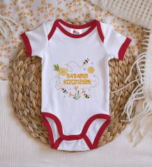 BK Kids Babamın Kızçesiyim Tasarımlı Kırmızı Bebek Body Zıbın-1
