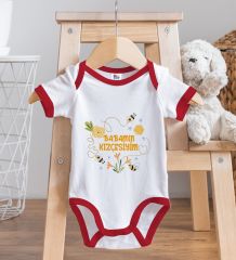 BK Kids Babamın Kızçesiyim Tasarımlı Kırmızı Bebek Body Zıbın-1