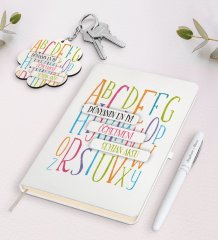 Kişiye Özel Dünyanın En İyi Öğretmeni Beyaz Defter Kalem Ve Anahtarlık Hediye Seti-6