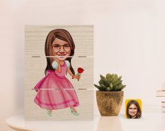 Kişiye Özel Kız Çocuk Prenses Karikatürlü Otantik Masaüstü Ahşap Palet Çerçeve-2