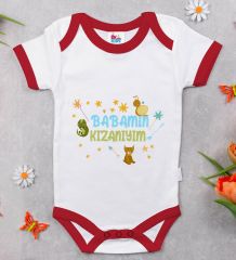 BK Kids Babamın Kızanıyım Tasarımlı Kırmızı Bebek Body Zıbın-1
