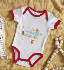 BK Kids Babamın Kızanıyım Tasarımlı Kırmızı Bebek Body Zıbın-1