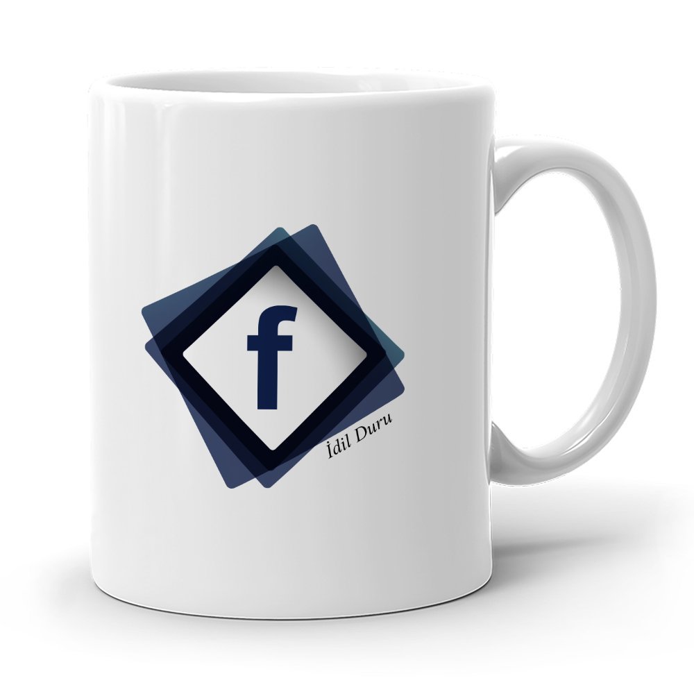 Kişiye Özel Facebook Beyaz Kupa Bardak - 2