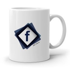 Kişiye Özel Facebook Beyaz Kupa Bardak - 2