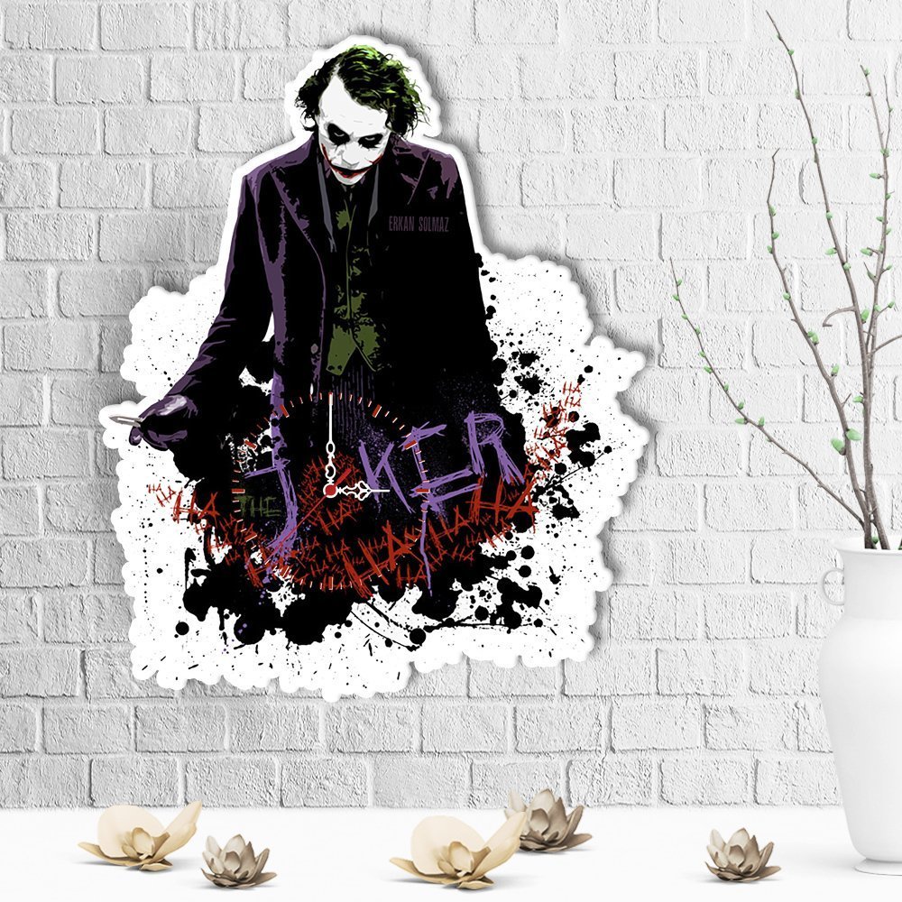Kişiye Özel Joker Tasarımlı Ahşap Duvar Saati - 3