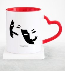 Kişiye Özel Mesleki Oyuncu Kırmızı Kalpli Kupa Bardak