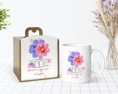 Kişiye Özel Ahşap Kutuda Anneler Günü Temalı Anne Anlamı Tasarımlı Beyaz Kupa Bardak-1