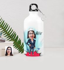Kişiye Özel Bayan Mühendis Karikatürlü Metal Suluk (500 ml.) 1