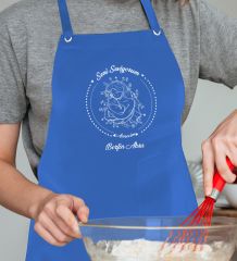 BK Gift Kişiye Özel İsimli Anneler Günü Tasarımlı Profesyonel Mavi Mutfak Önlüğü, Aşçı Önlüğü, Şef Önlüğü, Anneye Hediye-18