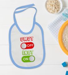 BK Kids Umut Off Tasarımlı Mavi Bebek Mama Önlüğü-1