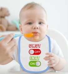 BK Kids Umut Off Tasarımlı Mavi Bebek Mama Önlüğü-1