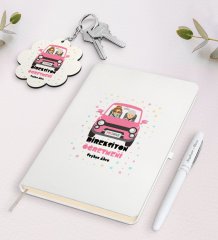 Kişiye Özel Direksiyon Öğretmeni Beyaz Defter Kalem Ve Anahtarlık Hediye Seti