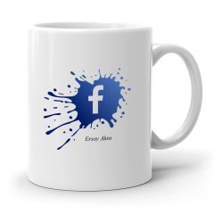 Kişiye Özel Facebook Beyaz Kupa Bardak - 1