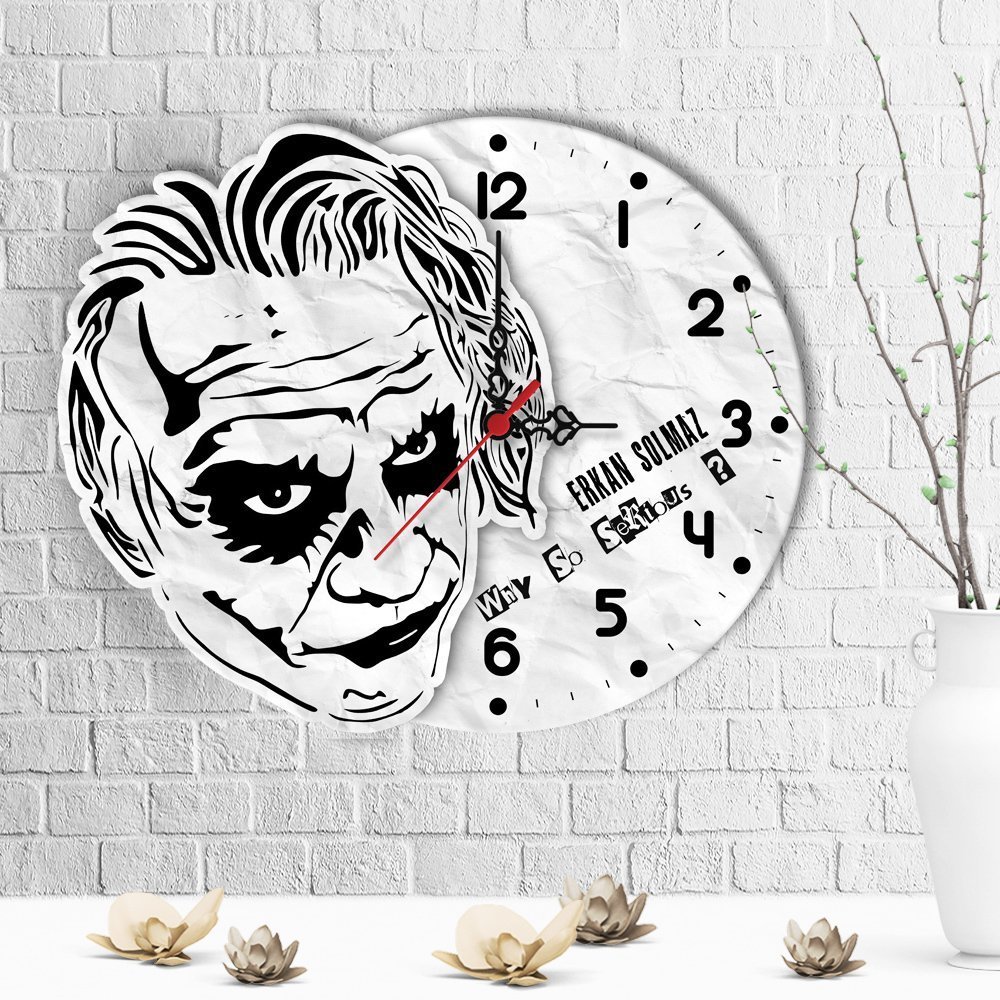 Kişiye Özel Joker Tasarımlı Ahşap Duvar Saati - 2