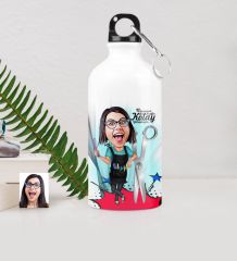 Kişiye Özel Bayan Kuaför Karikatürlü Metal Suluk (500 ml.) 1