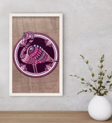 BK Home Flamingo Dekoratif Ahşap Beyaz Çerçeveli Tablo-1
