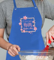 BK Gift Kişiye Özel İsimli Anneler Günü Tasarımlı Profesyonel Mavi Mutfak Önlüğü, Aşçı Önlüğü, Şef Önlüğü, Anneye Hediye-17