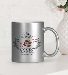 Kişiye Özel Yılın En İyi Annesi Gümüş Yaldızlı Kupa Bardak - 2
