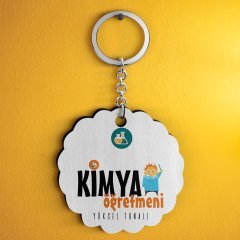 Kişiye Özel Kimya Öğretmeni Tasarımlı Anahtarlık - 1