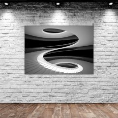 BK Home Üç Boyutlu Spiral Merdiven Tasarımlı Kanvas Tablo 70x100cm-1