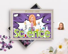 Kişiye Özel Kadın Fen Bilimleri Öğretmeni Karikatürlü 1000 Parça Profesyonel Puzzle-1