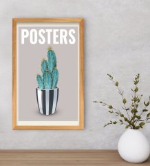 BK Gift  Kaktüs Tasarımlı Dekoratif Retro Ahşap Çerçeveli Tablo-6