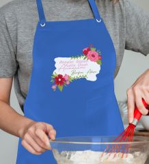 BK Gift Kişiye Özel İsimli Anneler Günü Tasarımlı Profesyonel Mavi Mutfak Önlüğü, Aşçı Önlüğü, Şef Önlüğü, Anneye Hediye-16
