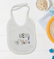 BK Kids Hey You Tasarımlı Bebek Body Zıbın ve Mama Önlüğü Hediye Seti - Model 1