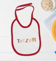 BK Kids Teyzem Tasarımlı Kırmızı Bebek Body Zıbın ve Mama Önlüğü Hediye Seti-1
