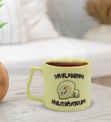 BK Gift Pastel Sarı Middle Kupa Bardak, Arkadaşa Hediye, Ev Hediyesi, Doğum Günü Hediyesi, Ofis Hediyesi-1