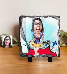 Kişiye Özel Pamuk Prenses Karikatürlü Dekoratif Doğal Taş