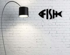 BK Home Fish Tasarımlı Ahşap Duvar Yazısı