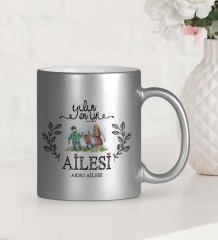Kişiye Özel Yılın En İyi Ailesi Gümüş Yaldızlı Kupa Bardak - 2