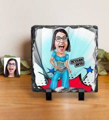 Kişiye Özel Oryantal Dansçı Karikatürlü Dekoratif Doğal Taş