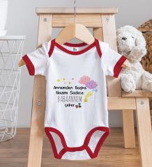 BK Kids Babaannem Tasarımlı Kırmızı Bebek Body Zıbın-1