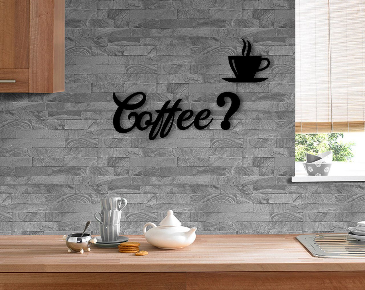 BK Home Coffee Tasarımlı Ahşap Duvar Yazısı