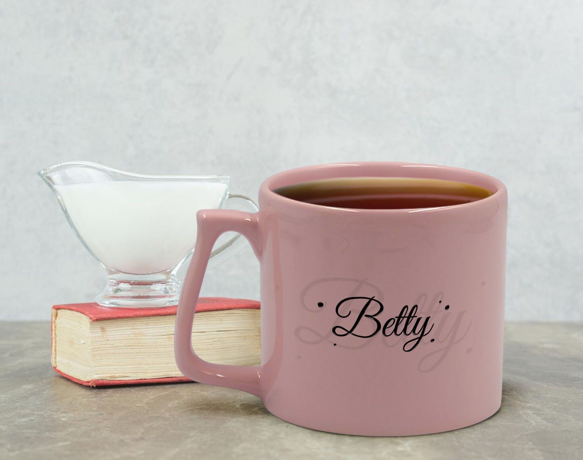 BK Gift Kişiye Özel İsimli Pastel Pembe Middle Kupa Bardak, Arkadaşa Hediye, Ev Hediyesi, Doğum Günü Hediyesi, Ofis Hediyesi-2