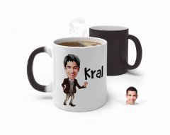 Kişiye Özel Erkek Kral Karikatürlü Sihirli Kupa Bardak-2
